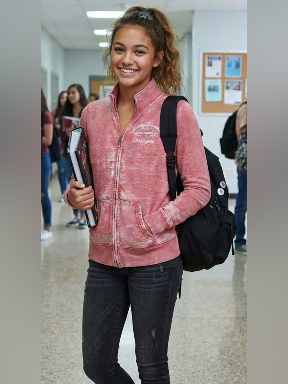 Harley-Davidson Rose Pink Full-Zip Sweatshirt Jacket